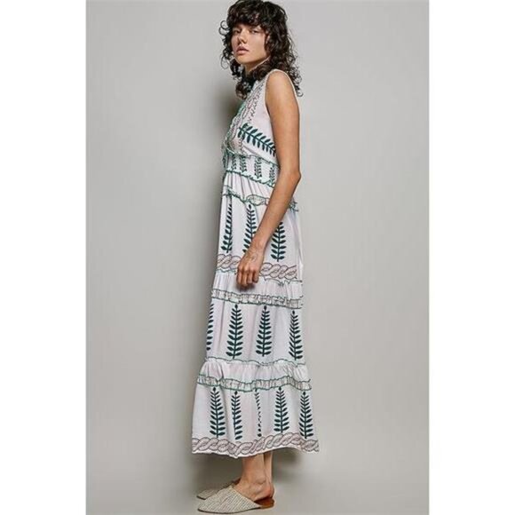 POL Floral Printed Sleeveless Tiered Dress with Smocked Waistband - Picture 4 of 6